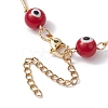 Lampwork Evil Eye Link Chain Bracelets BJEW-JB10045-04-4