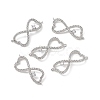 Brass Micro Pave Clear Cubic Zirconia Connector Charms KK-E068-VB391-4