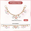 Heart Alloy Enamel & Resin Pearl Charm Zinc Alloy Cable Chain Purse Chains FIND-AB00070-2