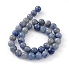 Dyed & Heated Natural Blue Aventurine Round Bead Strands X-G-M248-6mm-01-3