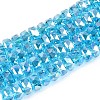 Electroplate Transparent Glass Beads Strands EGLA-N022-04A-D09-1