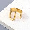 PVD Vacuum Plating 201 Stainless Steel Cuff Rings RJEW-Z032-01G-U-2