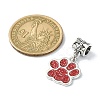 Dog Paw Print Alloy Enamel European Dangle Charms PALLOY-JF02524-2