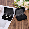 4Pcs Velvet Gift Cufflink Boxes with Hinged Lid and Black Inside CON-PH0003-64B-4