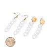 Chunky Acrylic Curb Chain Long Drop Earrings EJEW-JE04772-03-3