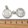 Rack Plating Brass Pave Natural White Shell Pendants KK-U025-11P-01-3