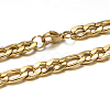 304 Stainless Steel Cuban Link Chain Necklaces and Bracelets Jewelry Sets SJEW-O065-B-05G-1