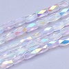 Electroplate Transparent Glass Beads Strands EGLA-E046-C01-1