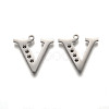 Non-Tarnish 304 Stainless Steel Letter Pendant Rhinestone Settings STAS-Y006-61P-V-1