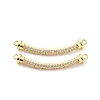 Brass Micro Pave Clear Cubic Zirconia Normal Link Connectors X-ZIRC-K086-31G-1