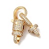 Brass Micro Pave Clear Cubic Zirconia Interlocking Clasps KK-J301-01G-1