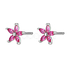 Cubic Zirconia Flower Stud Earrings FY1254-10-1