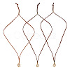3Pcs Faux Suede Macrame Pouch  Pendant Necklaces NJEW-TAC0051-01-2