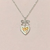 Brass Enamel Bowknot Angel Heart Photo Locket Pendant Necklaces for Women KK-CBAF5B9-03P-1