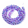 Frosted Spray Painted Glass Beads Strands X-GLAA-N035-03B-C03-2