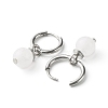 Natural White Jade Beads Earrings for Girl Women Gift EJEW-JE04607-03-3