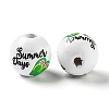Summer Theme Printed Wood European Beads WOOD-M010-06C-2