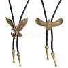 2Pcs 2 Styles Alloy Eagle Pendant Bolo Tie Necklaces NJEW-HY0001-16-1