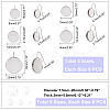 40Pcs 5 Styles Flat Round 304 Stainless Steel Earring Hooks Settings STAS-UN0026-16-6