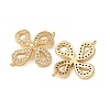 Brass Micro Pave Clear Cubic Zirconia Connector Charms CU-CBA4579-14G-3