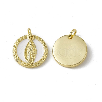 Rack Plating Brass Enamel Charms KK-C007-24G-1