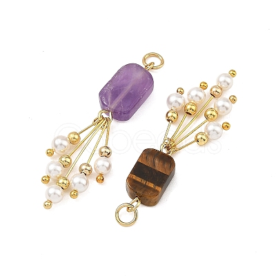 Natural Mixed Stone Pendants PALLOY-JF06063-1