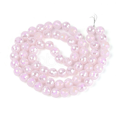Electroplate Opaque Solid Color Glass Beads Strands GLAA-TAC0009-05A-02-1