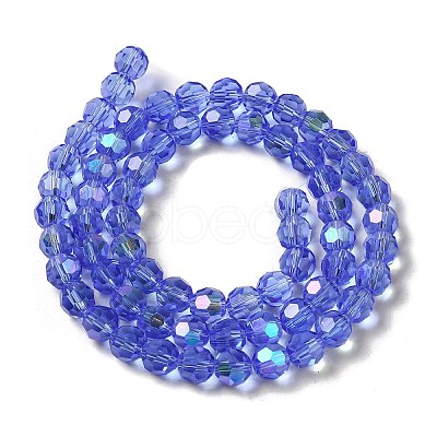 Electroplate Transparent Glass Beads Strands LS-EGLA-A035-T8mm-L14-1