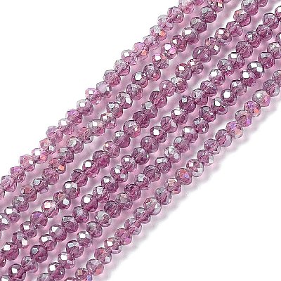 Electroplate Glass Beads Strands X-EGLA-R048-2mm-11-1