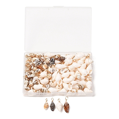 120Pcs 3 Styles Shell Pendants PALLOY-HY00003-1