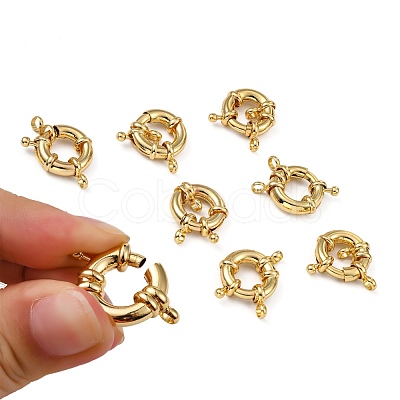 Rack Plating Brass Spring Ring Clasps KK-D399-A-G-NF-1