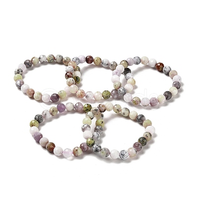 Natural African Opal Beaded Stretch Bracelets BJEW-K233-01B-01-1