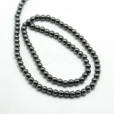 Grade AAA Magnetic Synthetic Hematite Round Bead Strands G-G644-A-11-1