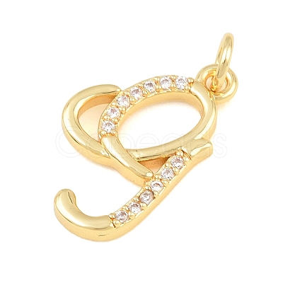 Brass Micro Pave Clear Cubic Zirconia Pendants CU-CBA7939-01G-G-1