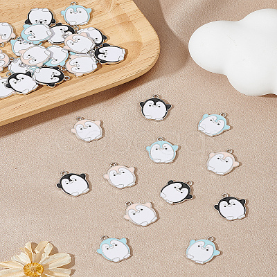 30Pcs 3 Colors Alloy Enamel Pendants ENAM-LP0002-21-1