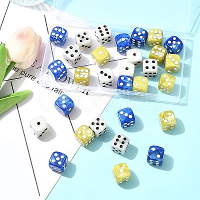 30Pcs 3 Colors Opaque Acrylic Beads MACR-FS0002-30-1