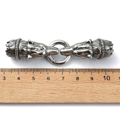 Tibetan Style 304 Stainless Steel Spring Gate Rings FIND-Z046-03AS-03-1