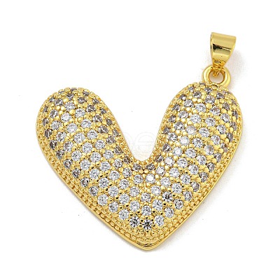 Rack Plating Brass Micro Pave Cubic Zirconia Pendants KK-I718-19E-G-1