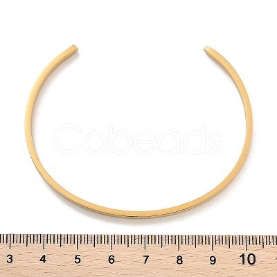 Ion Plating(IP) 304 Stainless Steel Cuff Bangles BJEW-K173-02G-1