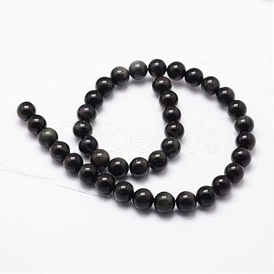 Natural Rainbow Obsidian Beads Strands G-D838-8mm-04-1