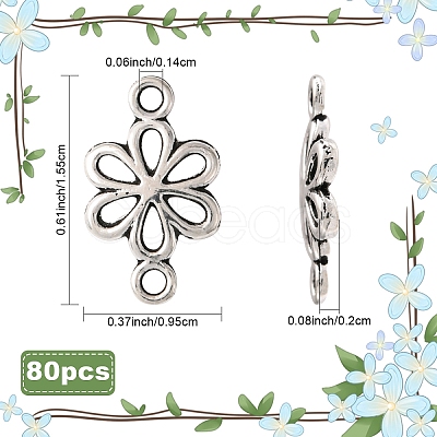 80Pcs Tibetan Style Alloy Connector Charms FIND-YW0008-29-1