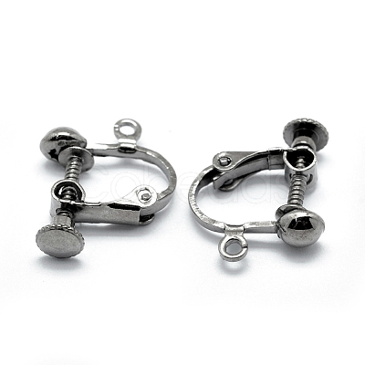 Brass Screw On Clip-on Earring Findings KK-L164-01B-1