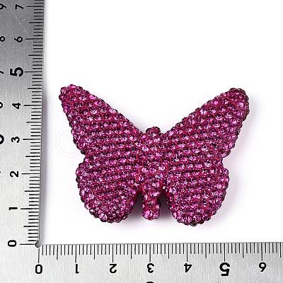 Butterfly Shaped Handmade Polymer Clay Rhinestone Beads CLAY-T023-23A-1