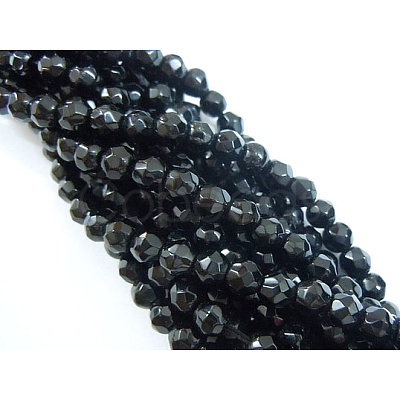 Synthetic Black Stone Beads Strands G-GSFR4mm-C044-1