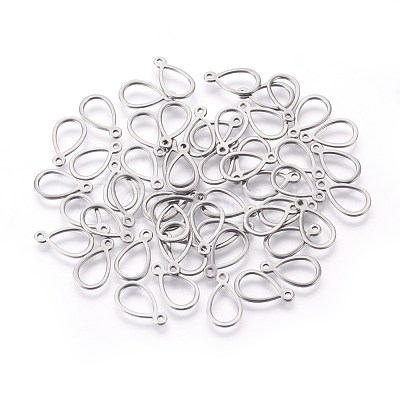 Tarnish Resistant 304 Stainless Steel Open Pendants X-STAS-F187-02P-1