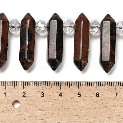 Natural Mahogany Obsidian Double Terminated Point Beads Strands G-H069-A02-01-1