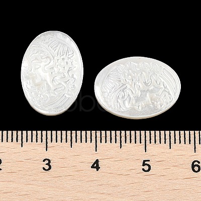 Natural White Shell Carved Cabochons SSHEL-I026-02A-03-1
