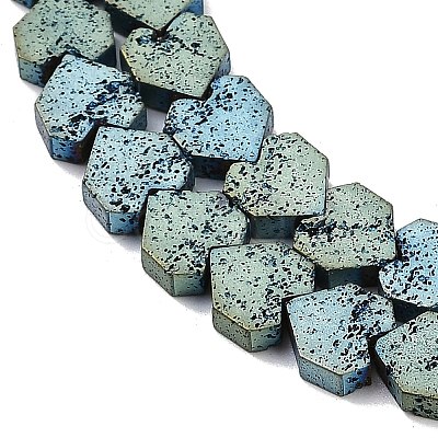 Electroplated Natural Lava Rock Beads Strands G-K388-04B-03-1