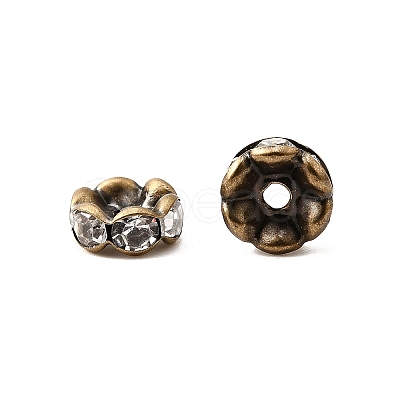 Brass Rhinestone Spacer Beads X-RB-A014-L8mm-01AB-NF-1
