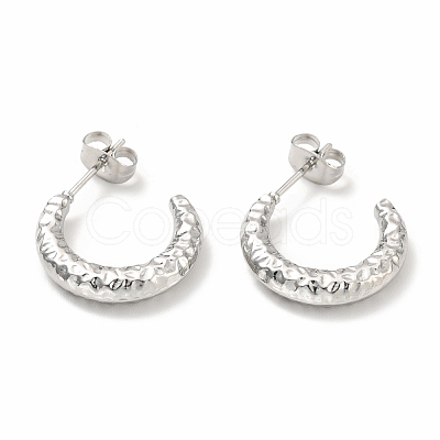 Non-Tarnish 304 Stainless Steel Crescent Moon Stud Earrings EJEW-F283-05P-1